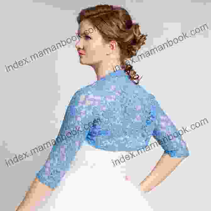 A Delicate Lace Shrug With Ribbed Cuffs, Draped Gracefully Over A Mannequin. Lace Shrug With Rib Cuffs Knitting Pattern Renee