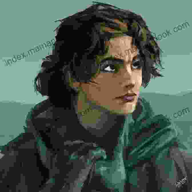 A Portrait Of Paul Atreides, A Young Man With A Determined Gaze And Piercing Blue Eyes, Wearing The Traditional Fremen Attire Of The Desert Planet Arrakis. Dune: The Battle Of Corrin: Three Of The Legends Of Dune Trilogy