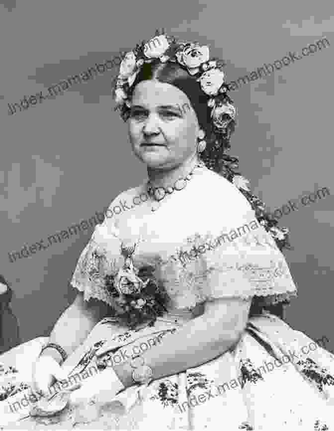 Mary Todd Lincoln In A Black Dress With White Lace, Wearing A Necklace And Earrings. Mrs Lincoln S Dilemma Janet Dawson
